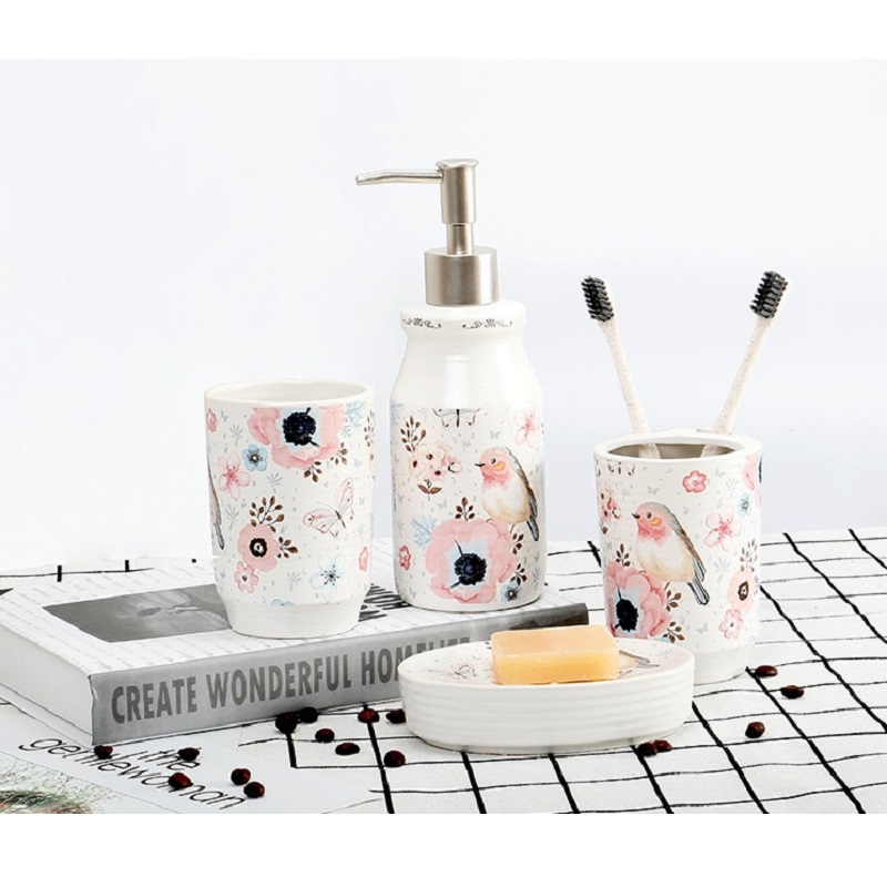 Bird-pink Creamic set