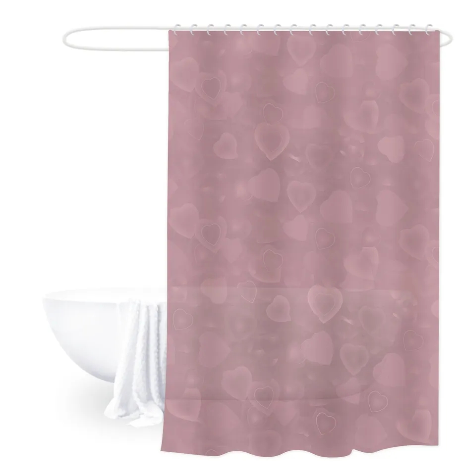 PEVA 3D Embossed Style Shower Curtain(Heart pattern)