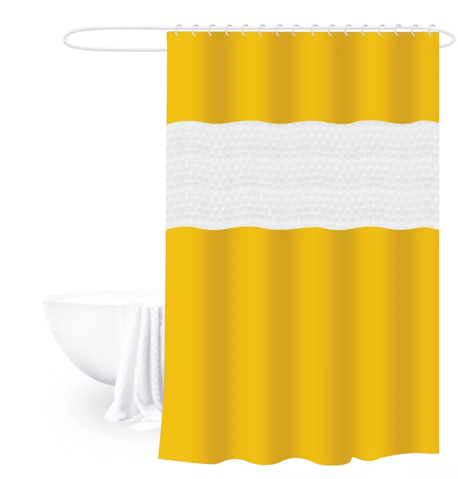 PEVA shower curtain yellow splicing shower curtain