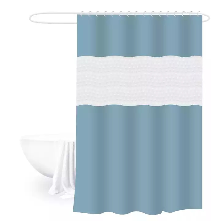 PEVA shower curtain blue splicing shower curtain