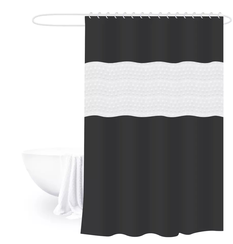 PEVA shower curtain black splicing shower curtain