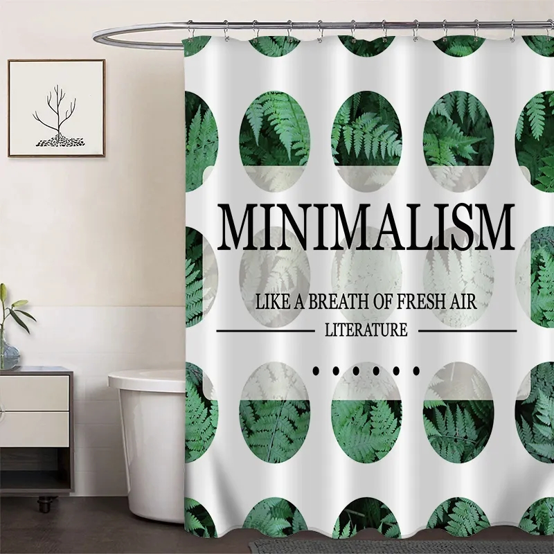 Polyester Digital Printing Shower Curtain Minimalism