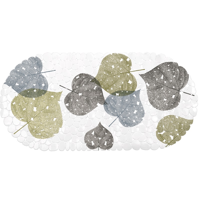 PVC Bath Mat Stone Leaf