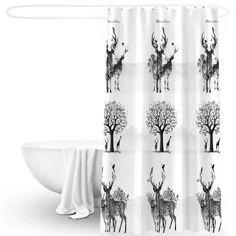 PEVA Shower Curtain Digital Printing Elk