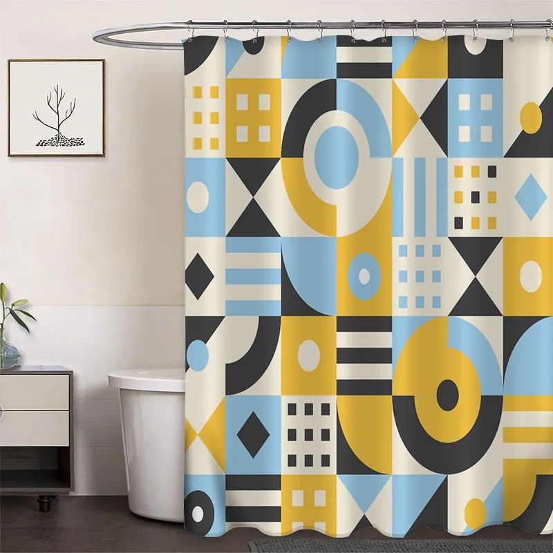 Polyester Digital Printing Shower Curtain Geometry-5