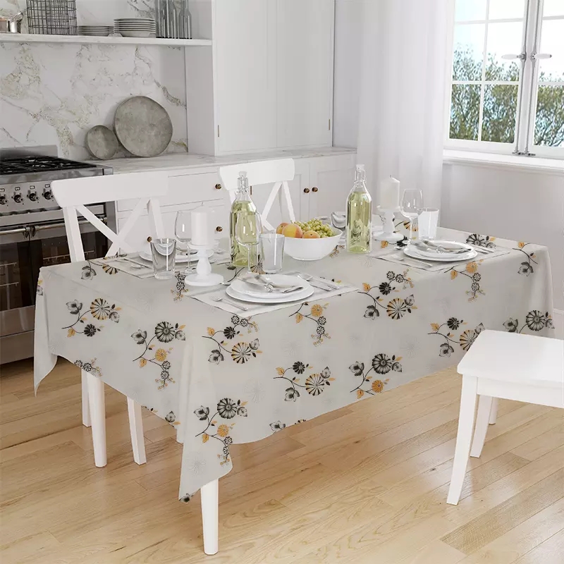 Flowers PEVA Printed Tablecloth