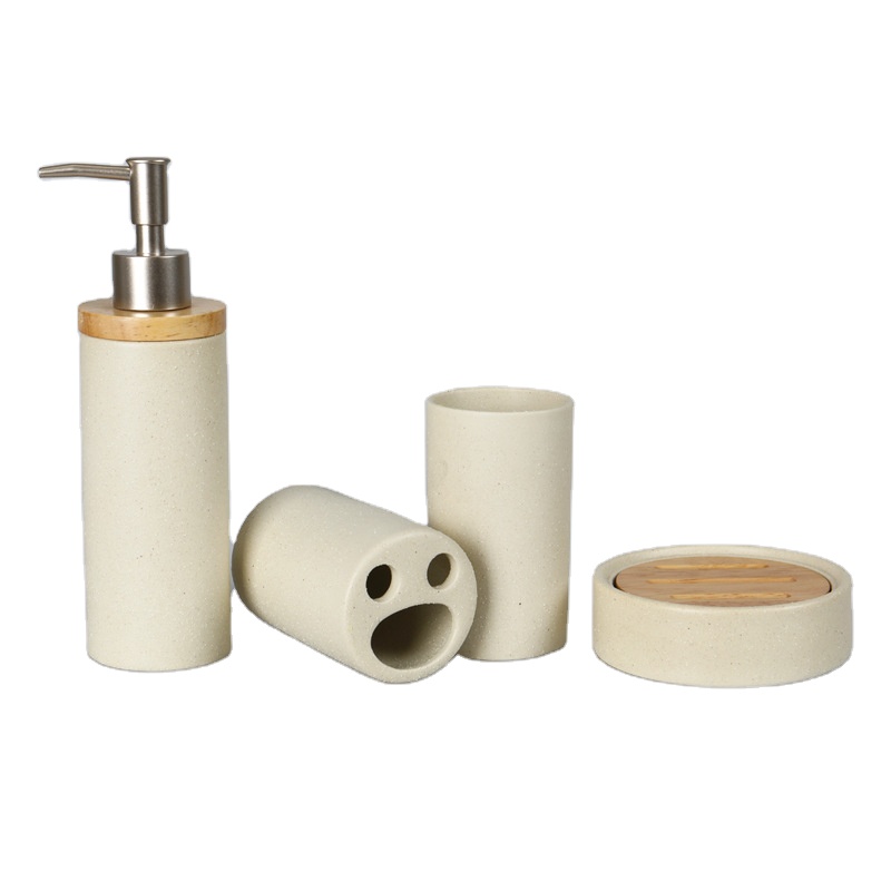 Ceramic Set with bamboo accessories
