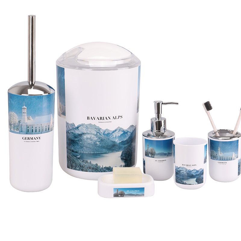 6pc Plastic Bathroom Set