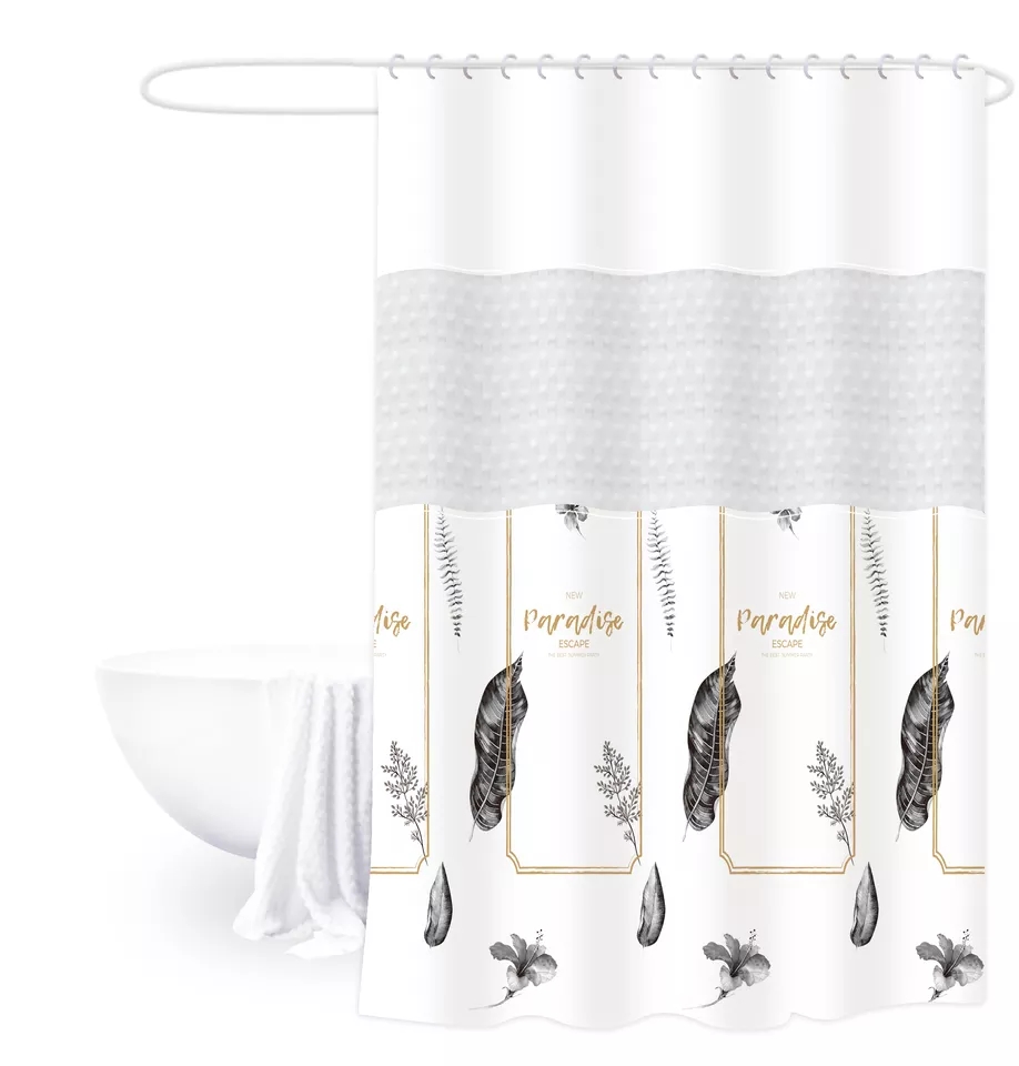 PEVA shower curtain grass pattern splicing shower curtain
