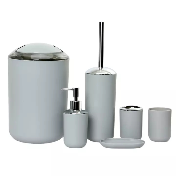 6pc Plastic Bathroom set