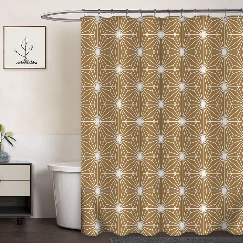 Polyester Digital Printing Shower Curtain Laser Line
