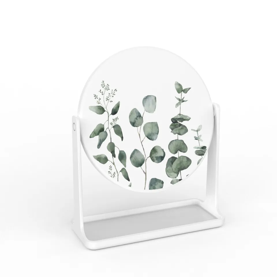 Printed desktop round mirror