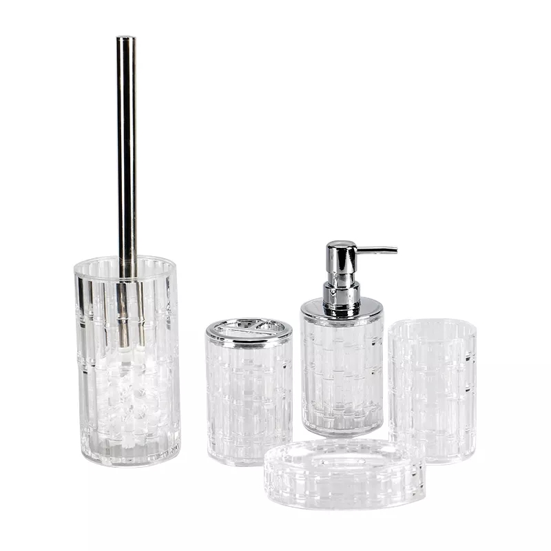White 5 piece Plastic Bathroom Accessories Set