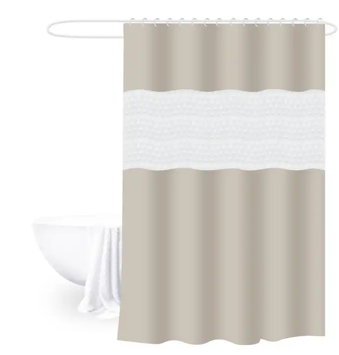 PEVA shower curtain Beige splicing shower curtain