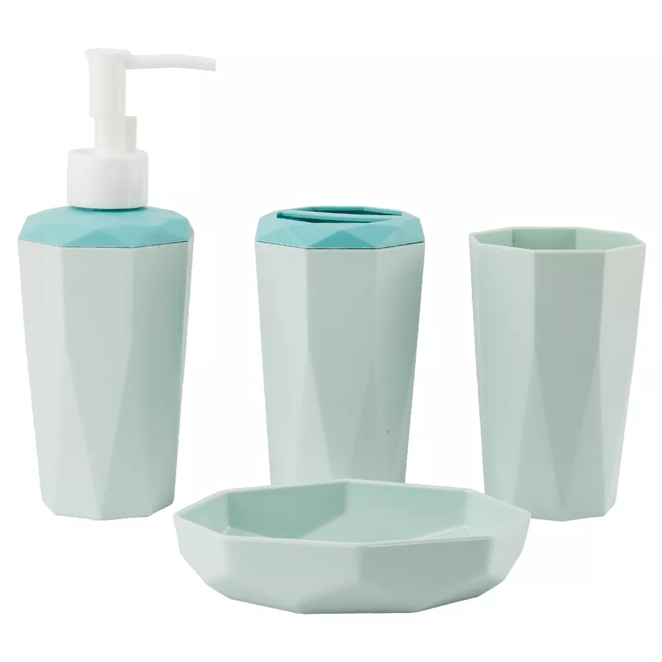 Cheap 4 Piece Plastic Bathroom Accessories Set