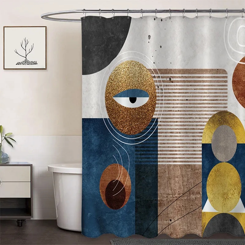 Polyester Digital Printing Shower Curtain Art Eye