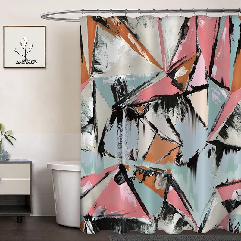 Polyester Digital Printing Shower Curtain Golden Deer