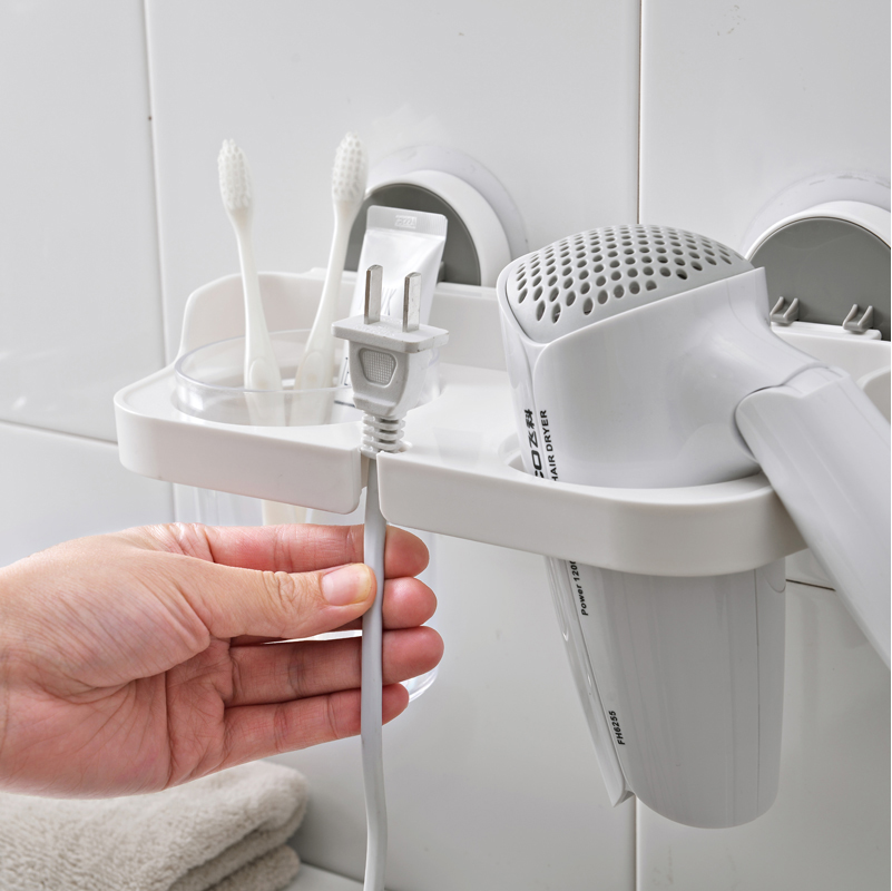 Storage Shelf with Hair Dryer Holder