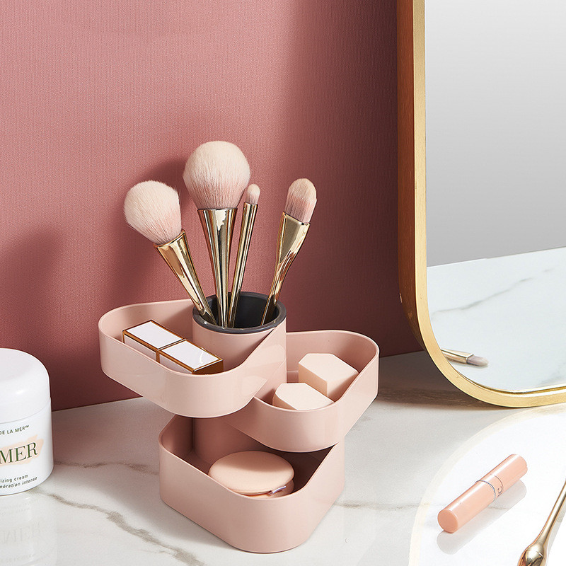 three layers rotating makeup storage jewel box