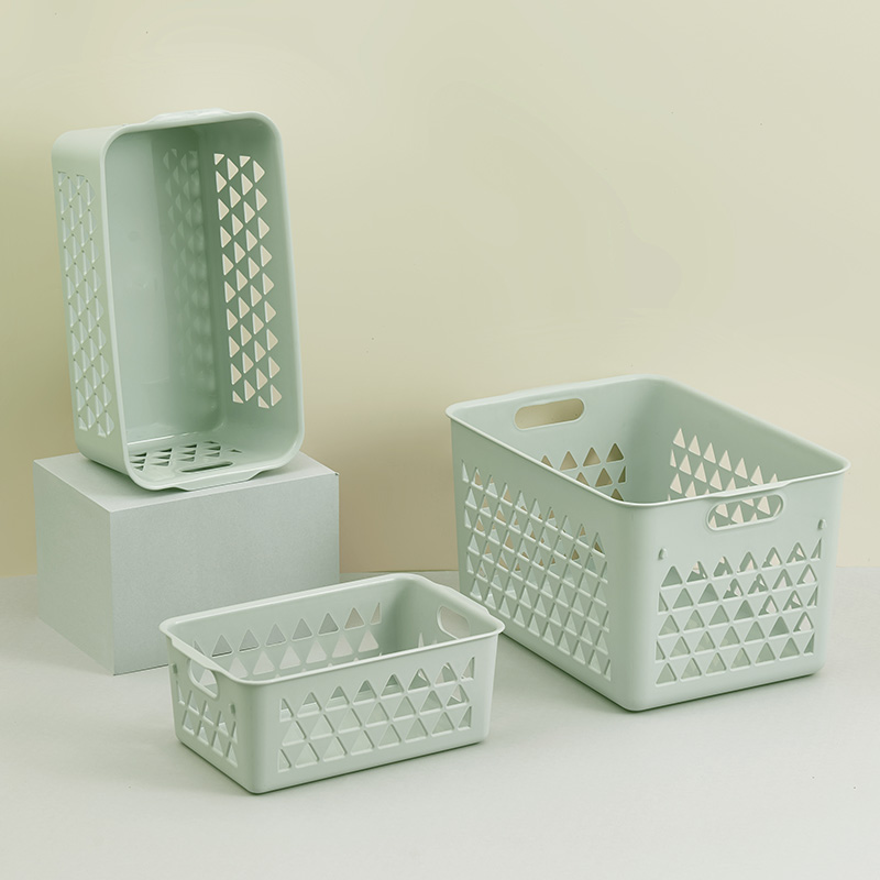 Triangular hollowed-out storage basket