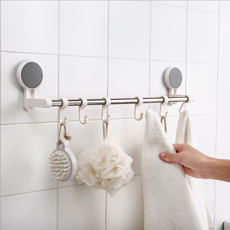 Wall mounted Plastic Towel Rack With Hooks