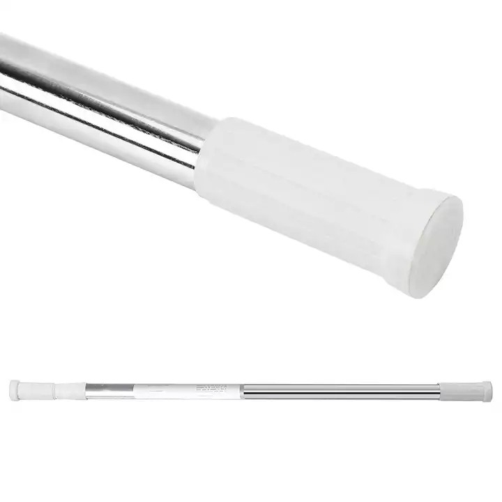 Telescopic Round Stainless Steel Shower Curtain Rod